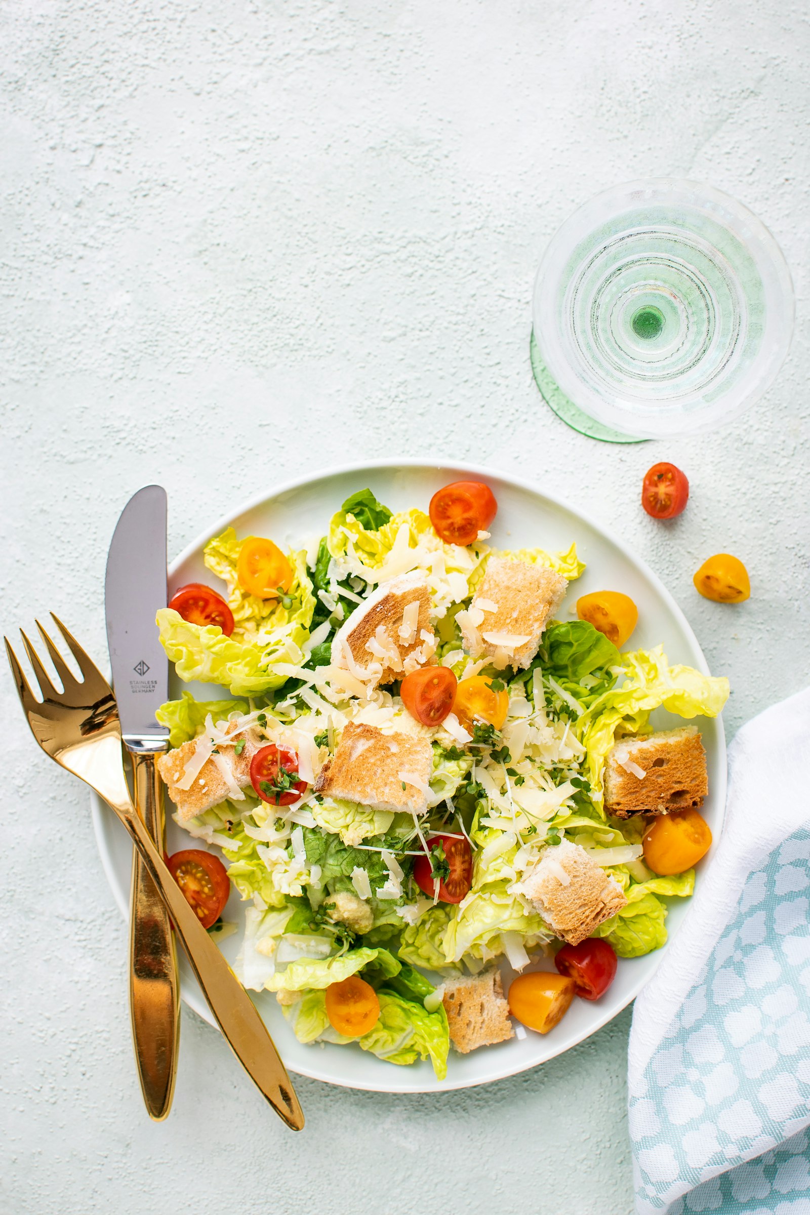 Classic Caesar salad with croutons