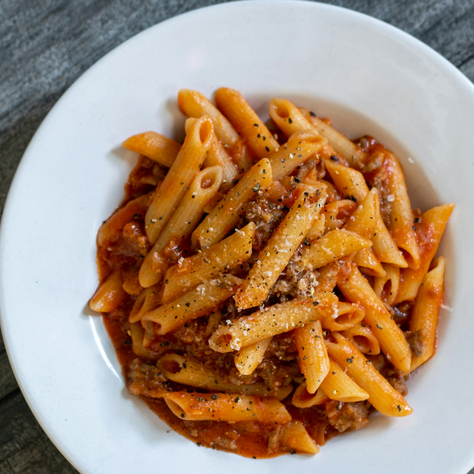 Creamy garlic parmesan chicken pasta in a bowl