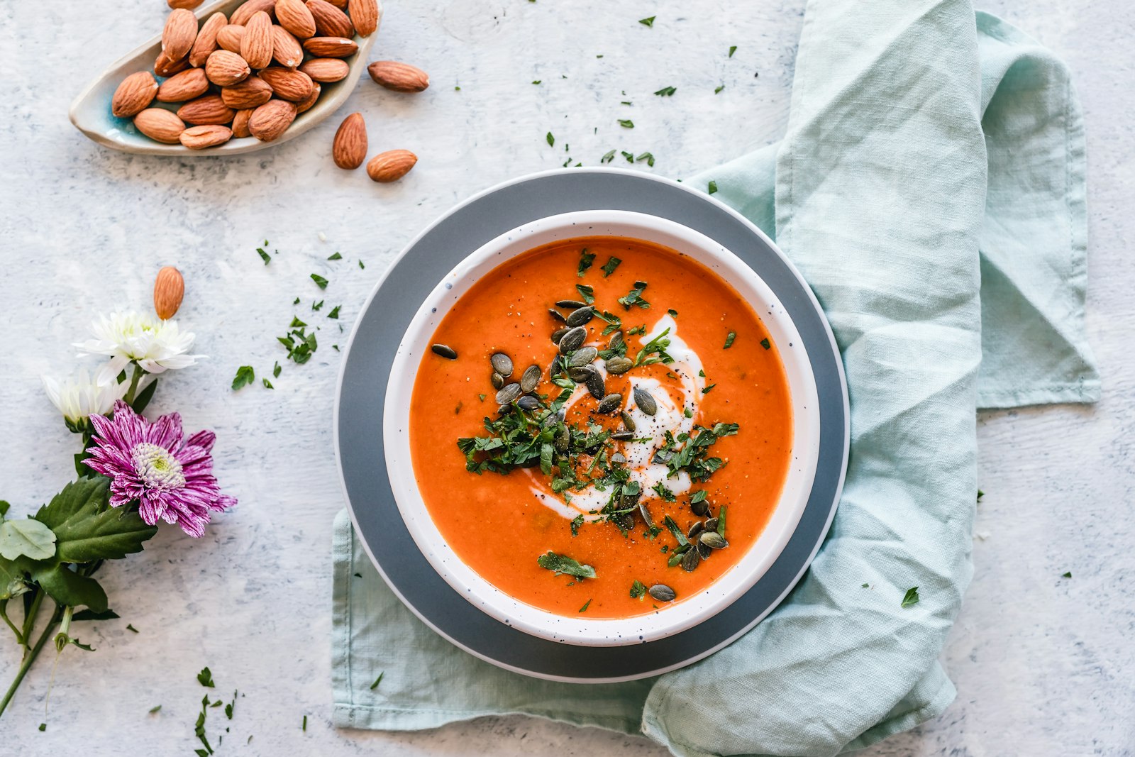 Creamy loaded baked potato soup in a bowl